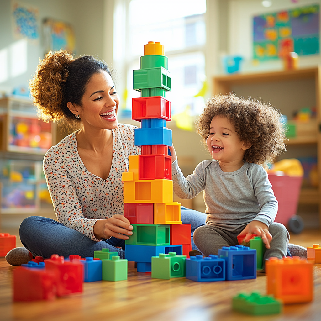 An Afternoon Of Play: Building Together With Blocks Paint By Diamonds Kits