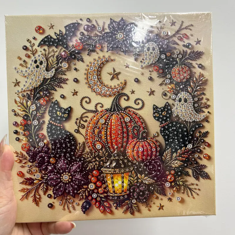 DIY Halloween Paint By Diamond Craft Kit With Artboard And Tools