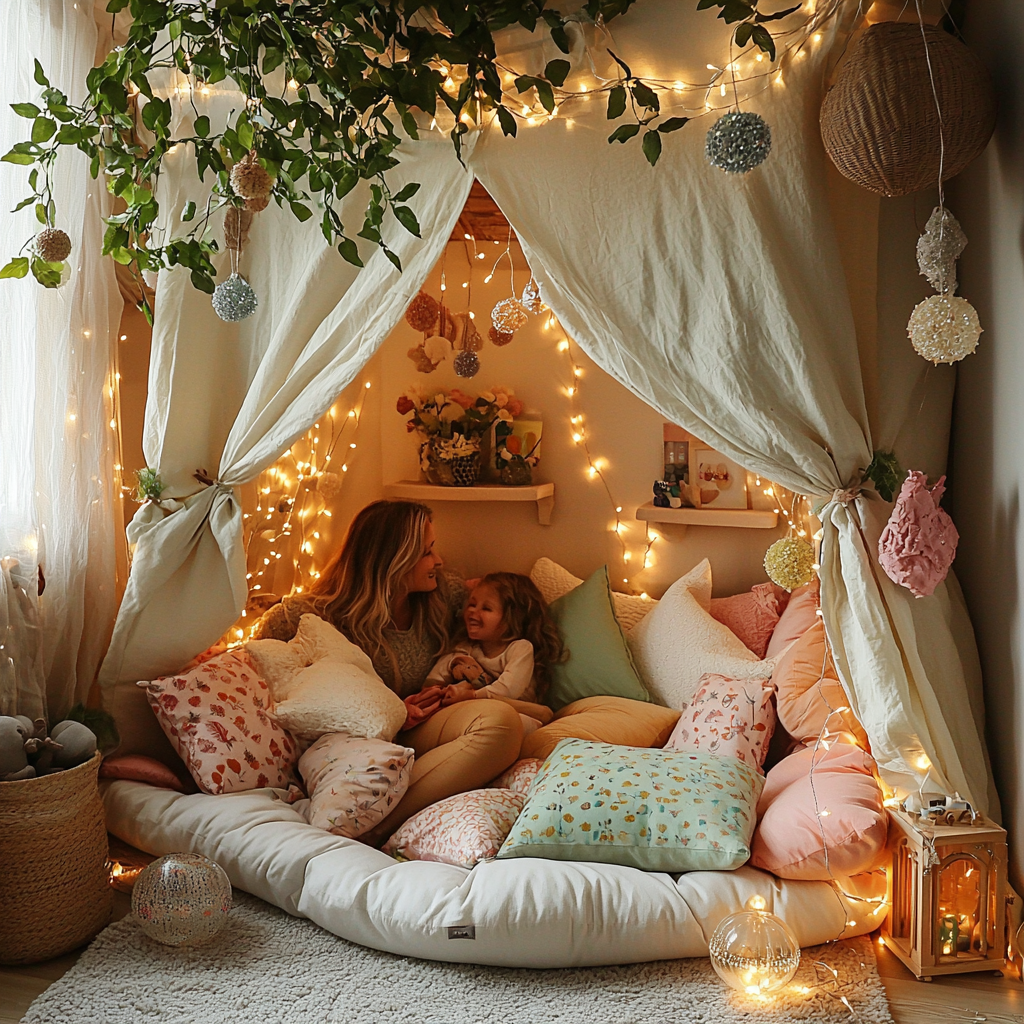 Pillow Fort Adventures: A Magical Evening At Home Diamonded Painting Kits