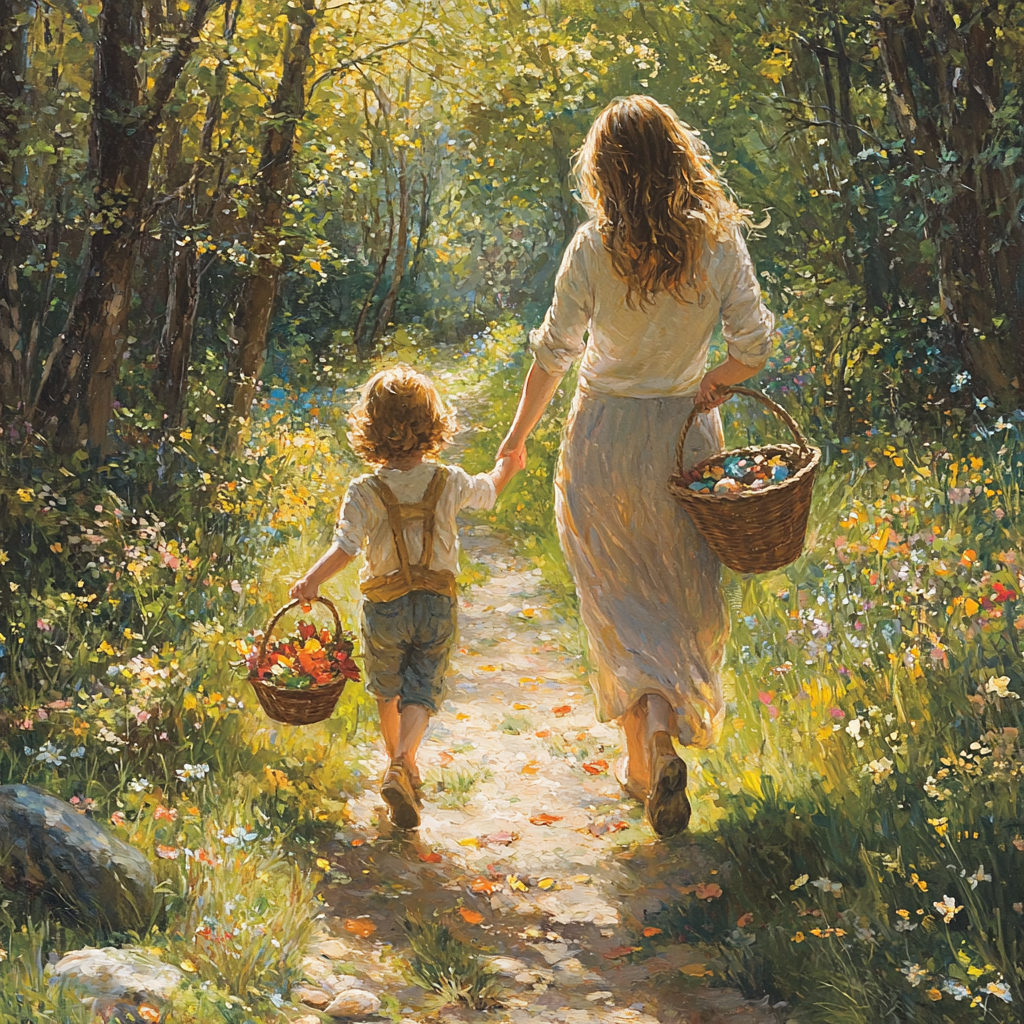 Guided By Love: Nature Walks With Mom Painting By Diamonds Kit