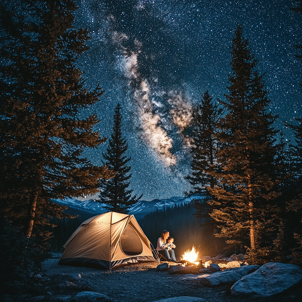 Starry Night Adventure: Camping Under The Stars Paint By Color