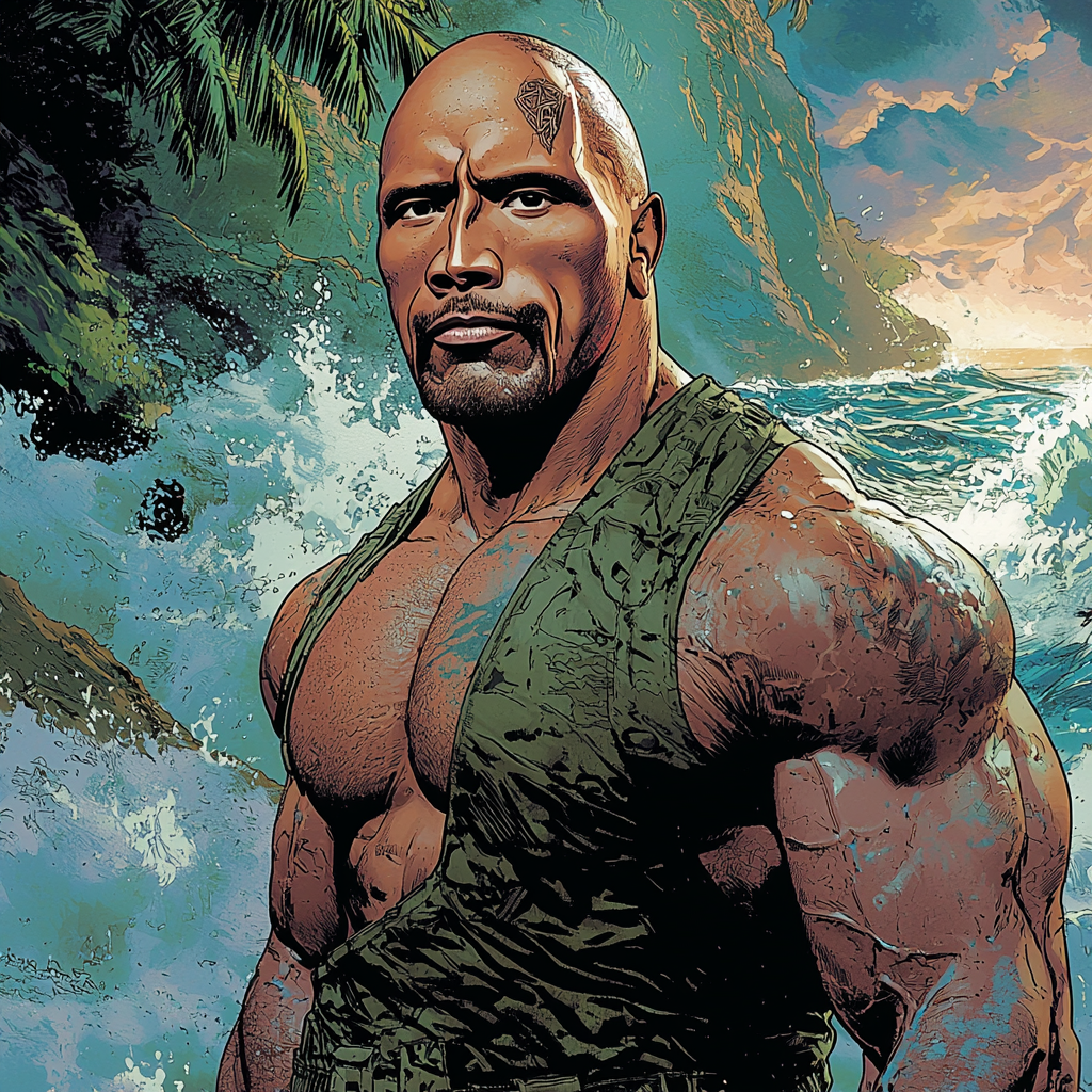 Dwayne Johnson: Towering Titan Of Action Paint By Diamonds Kits
