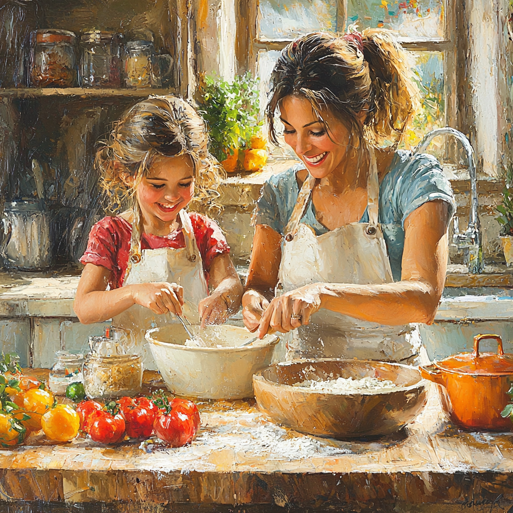 Savoring Sweetness: Cooking Together In The Kitchen Diamonded Painting Kits