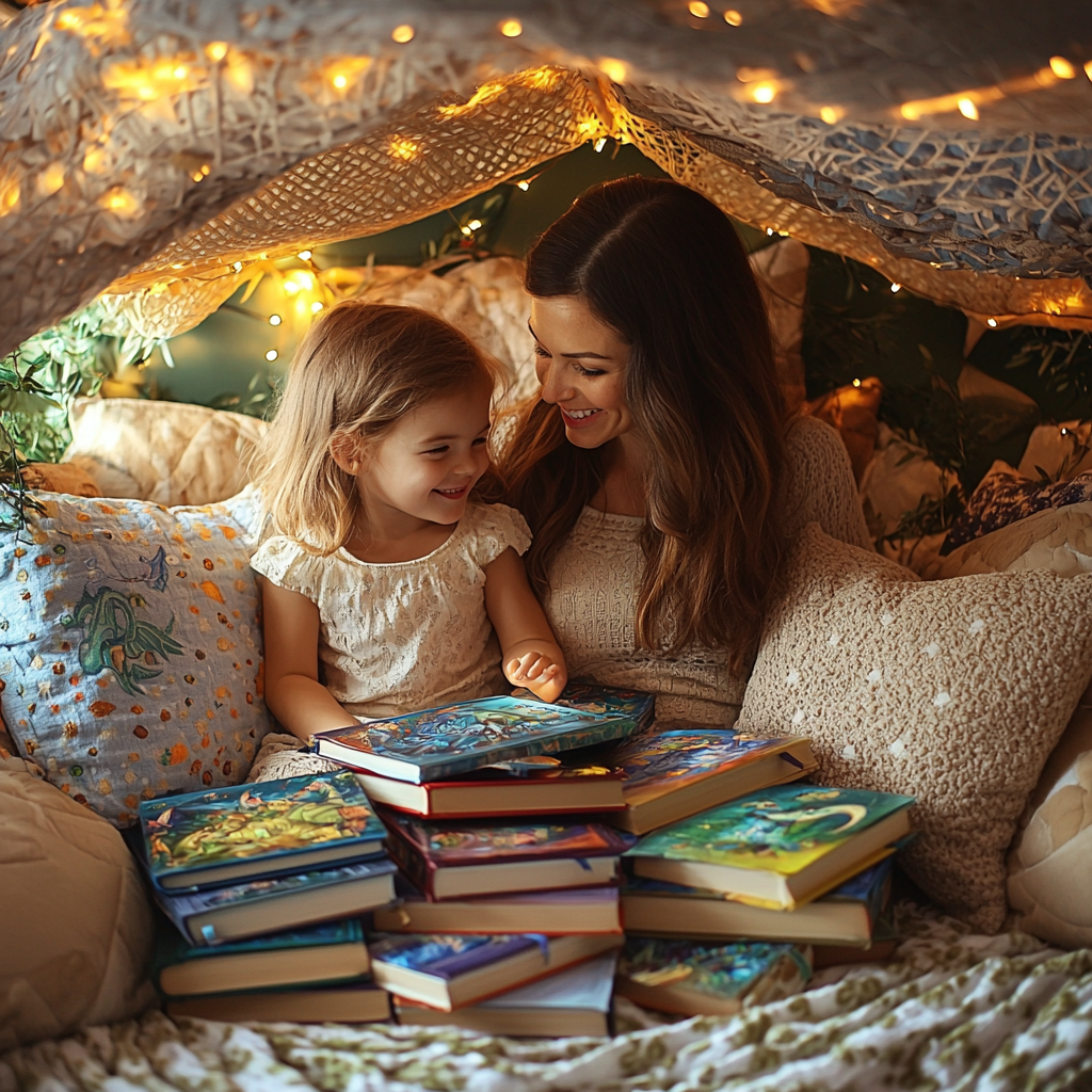 Whimsical Worlds: A Family Fantasy Book Reading Paint By Color