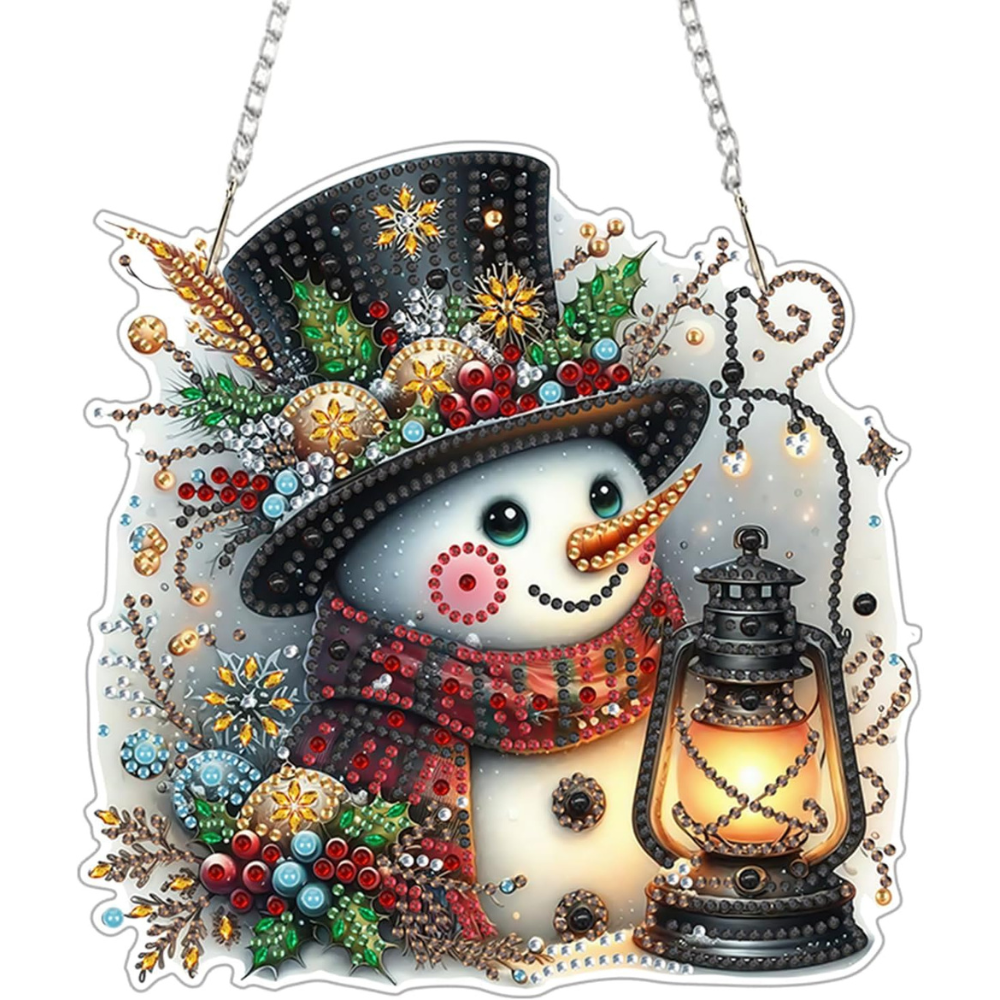 Snowman Diamond Painting Kit for Christmas Decorations and DIY Home Craft
