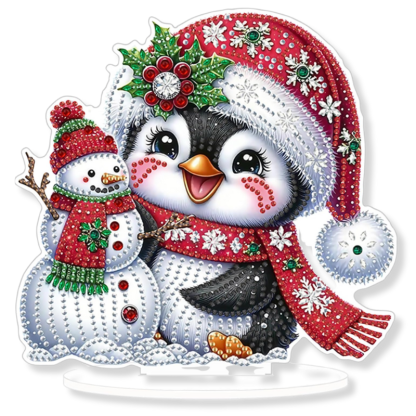 Christmas Snowman Tabletop Diamond Art Kit for Adults