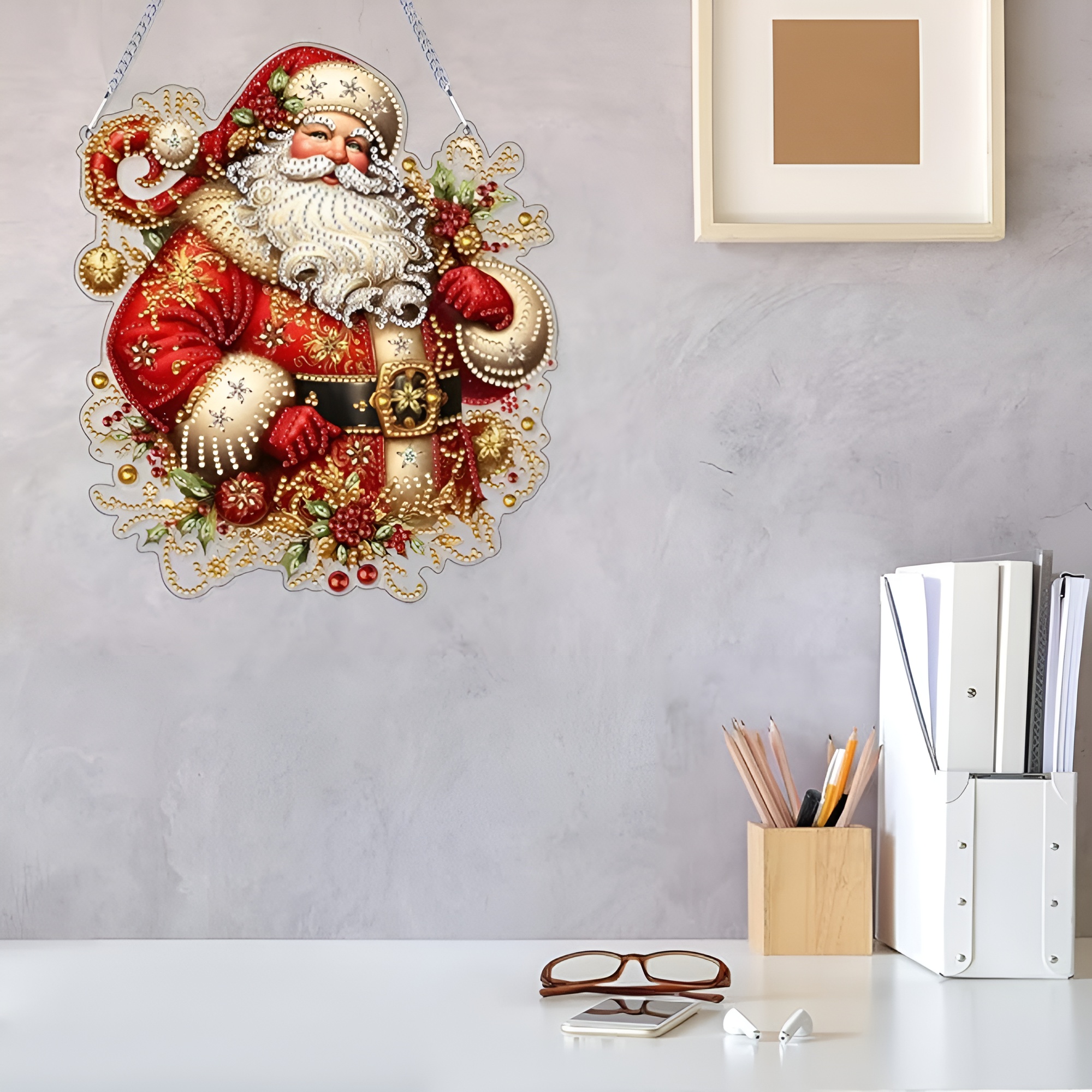 DIY Christmas Ornament Diamond Art Kit with Double Sided Design