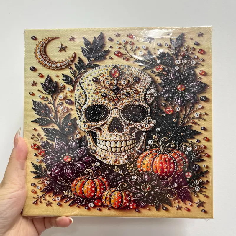 DIY Halloween Paint By Diamond Craft Kit With Artboard And Tools