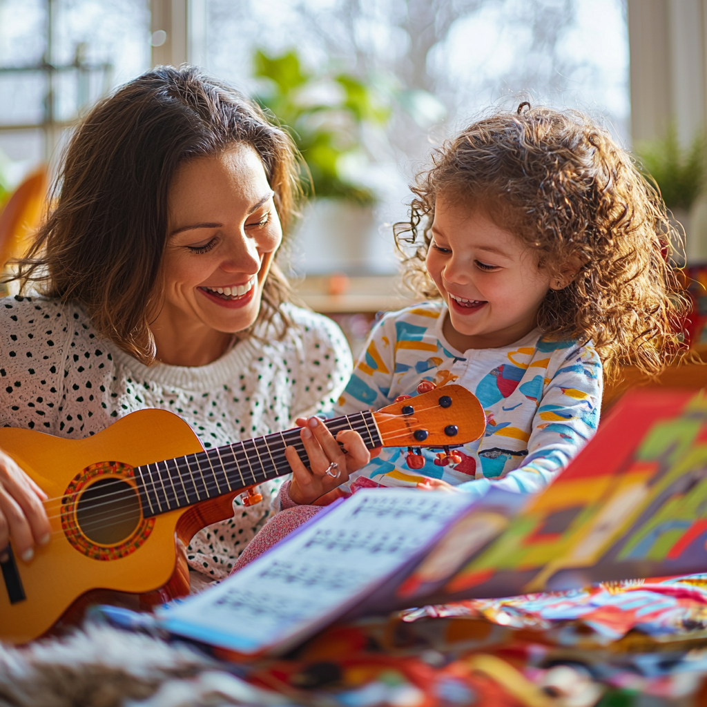Heartfelt Harmony: A Mother-Child Music Day Paint By Diamond