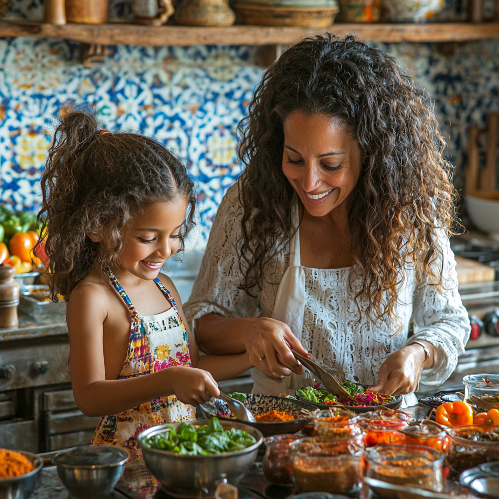 Culinary Adventures: Cooking International Dishes Together Paint By Color