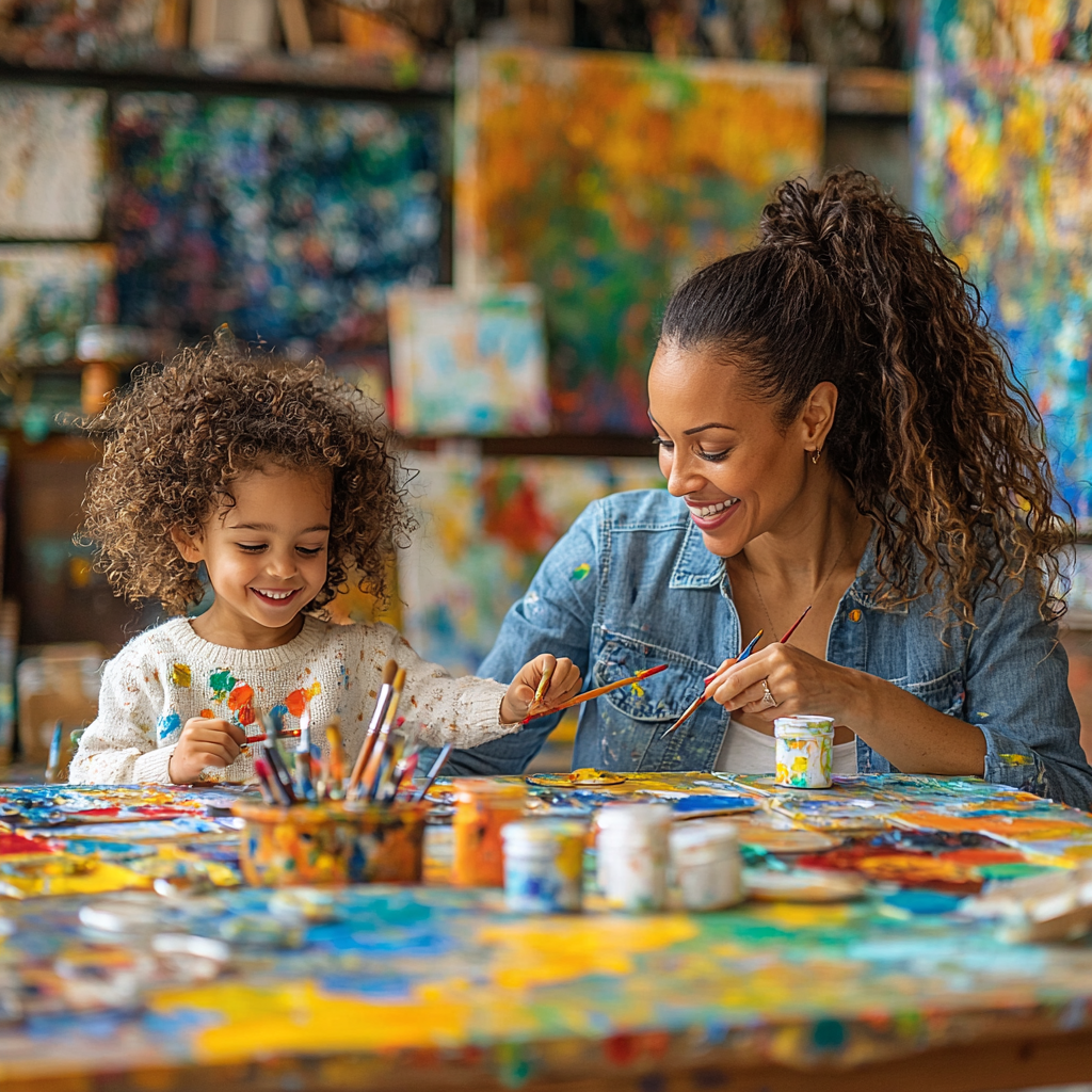 Crafting Memories: A Mother-Child Art Session Diamonded Painting Kits