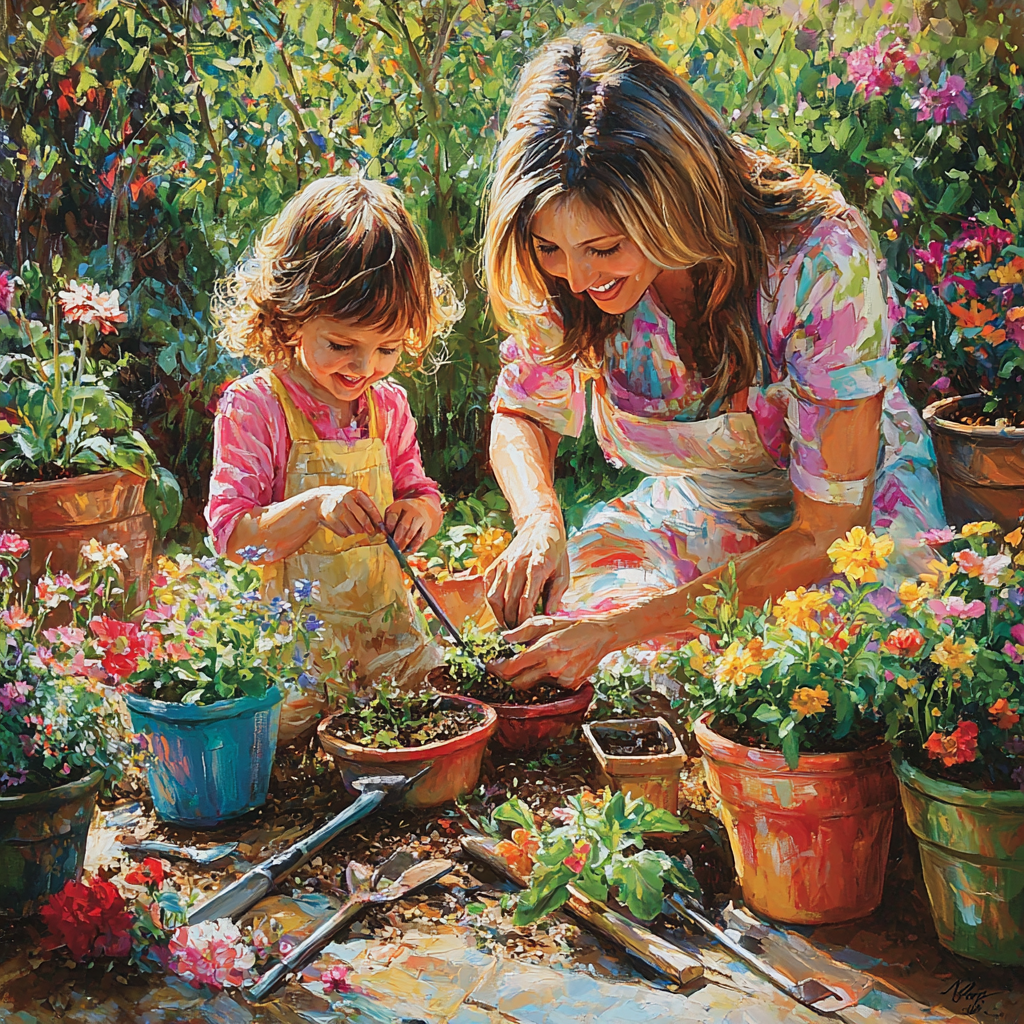 Bridges Of Trust: Building Together In The Garden Diamonded Painting Kits