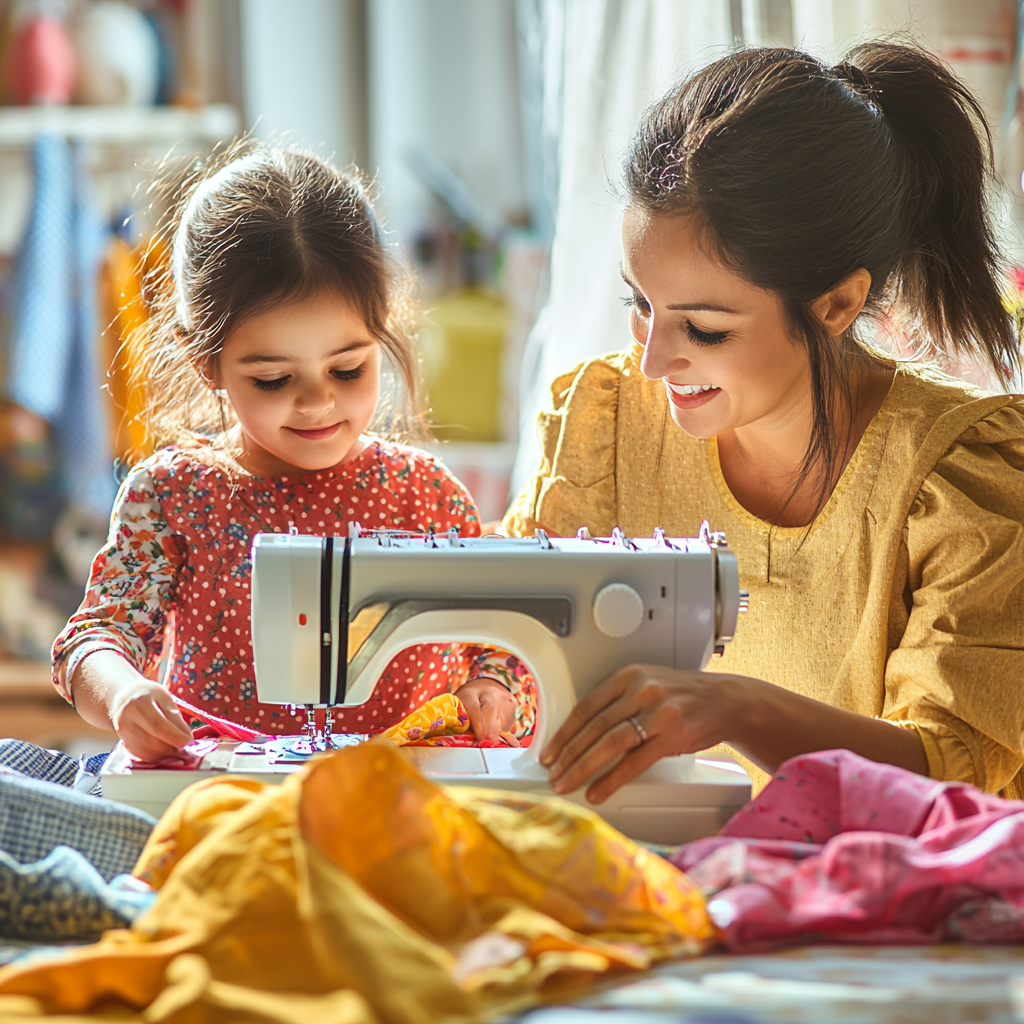 Stitched Together: A Family Sewing Day Paint By Diamond