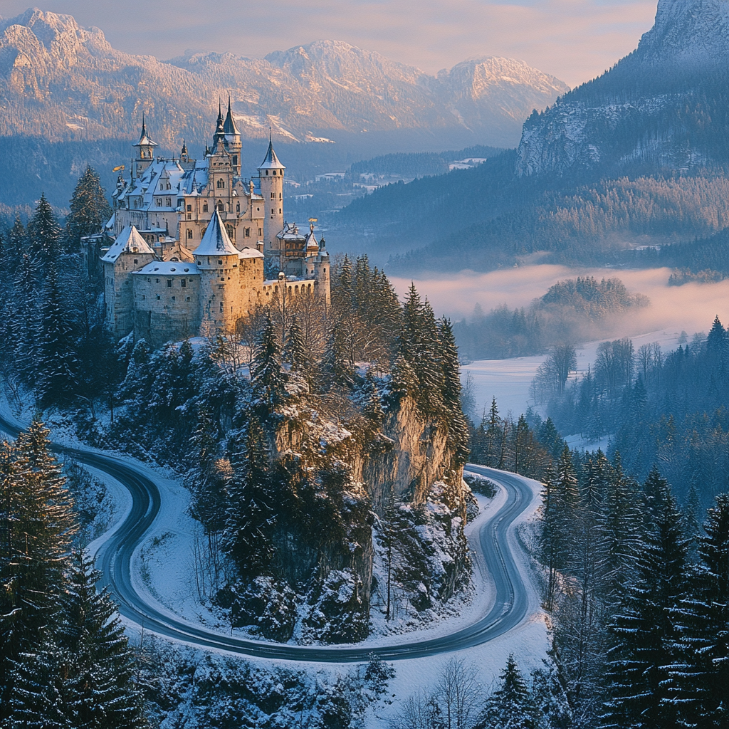 Neuschwanstein Castle paint by color