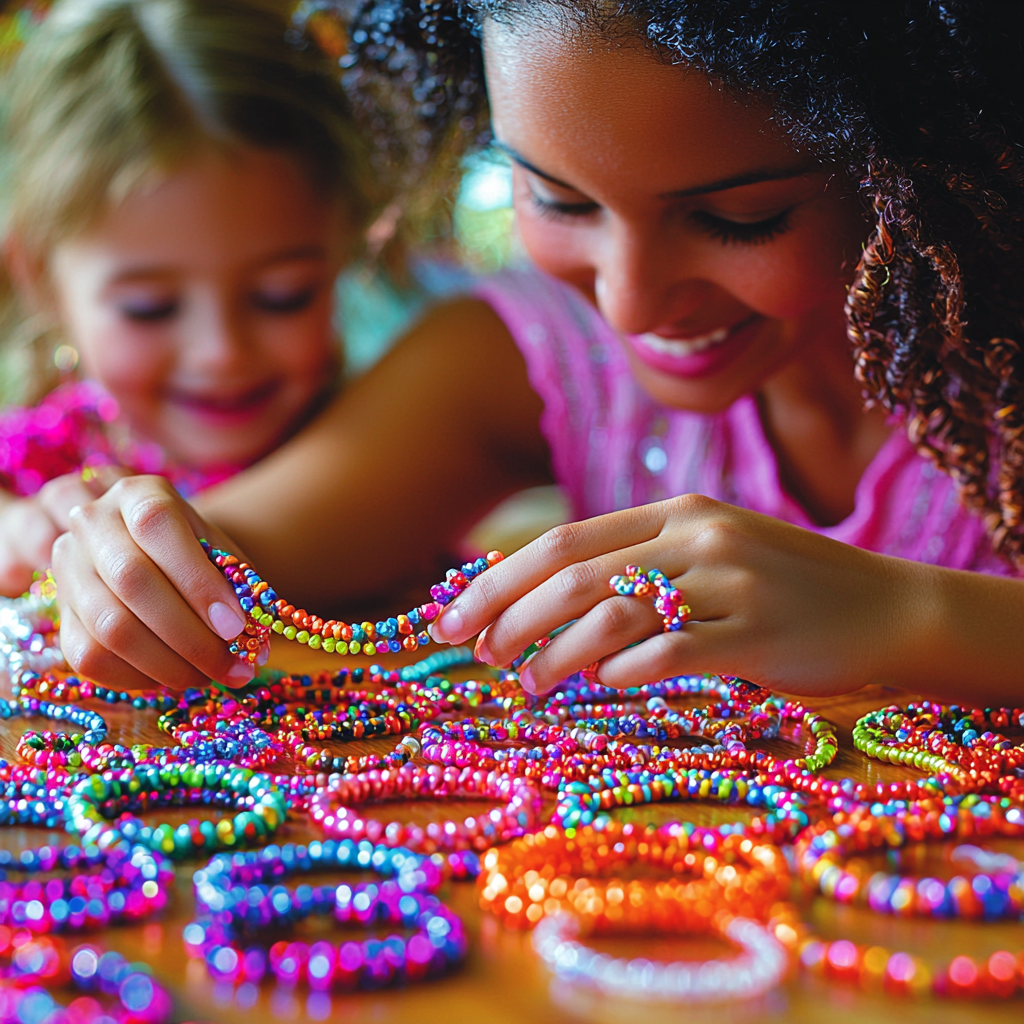 Mommy And Me: Crafting Friendship Bracelets Painting By Diamonds Kit