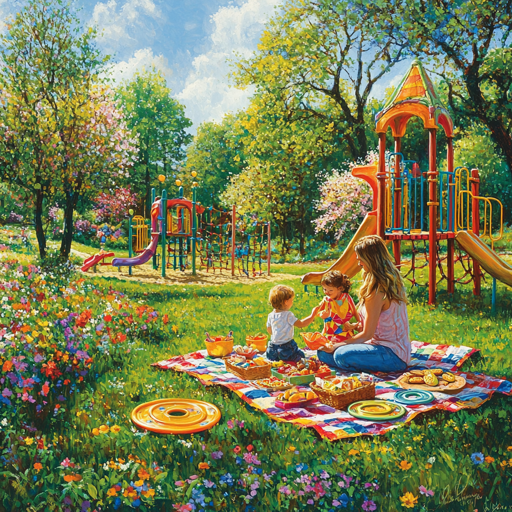 Magical Moments: A Day At The Park Painting By Diamonds Kit