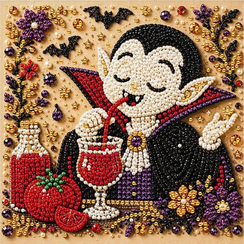 DIY Halloween Paint By Diamond Craft Kit With Artboard And Tools