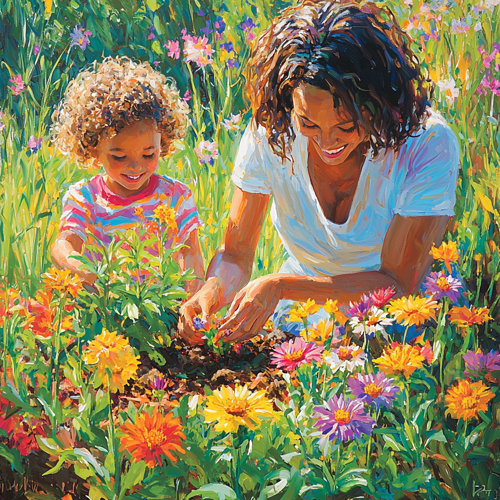 Moments In Bloom: Planting A Flower Bed Together Paint By Diamonds Kits