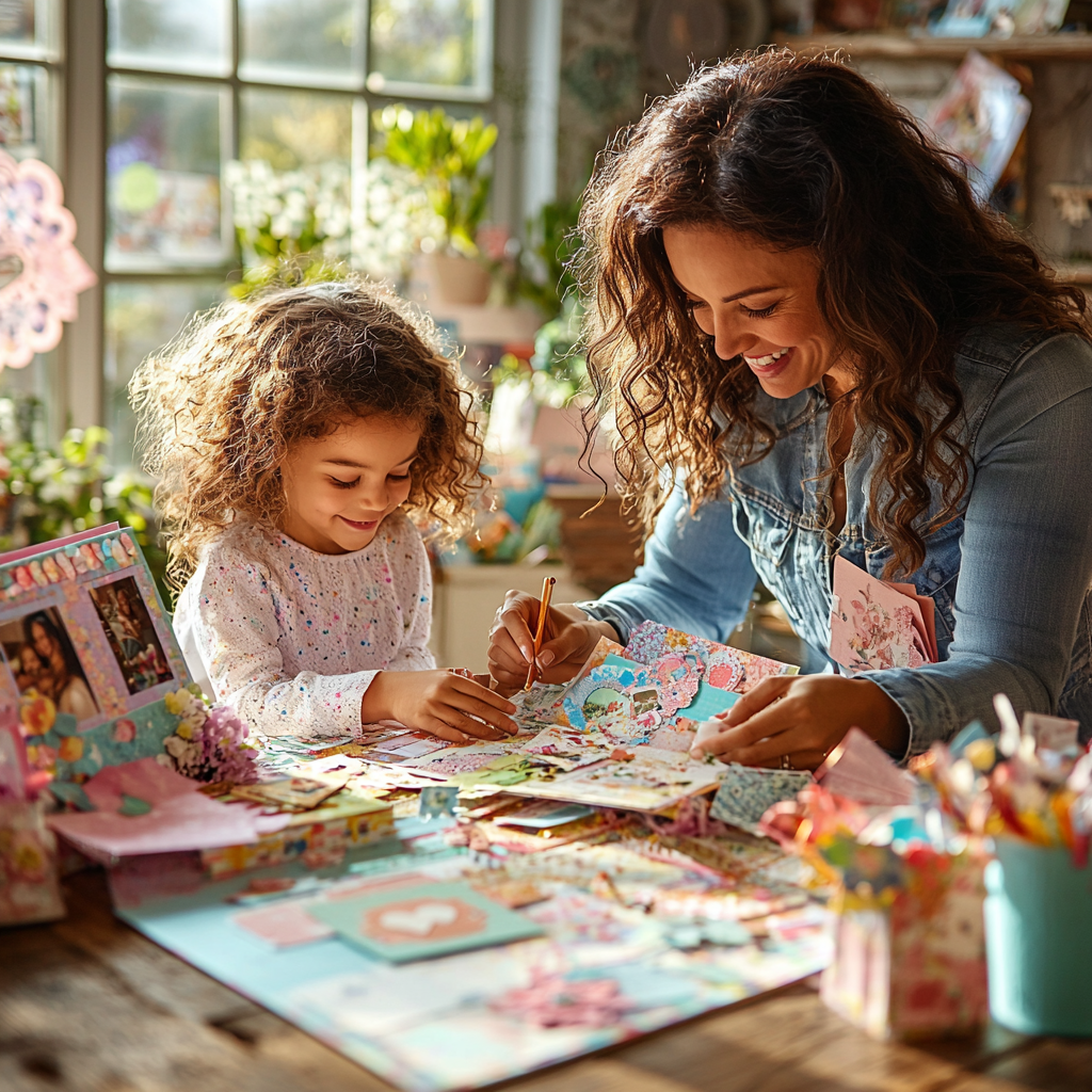 Crafting Joy: A Family Scrapbooking Session Paint By Color
