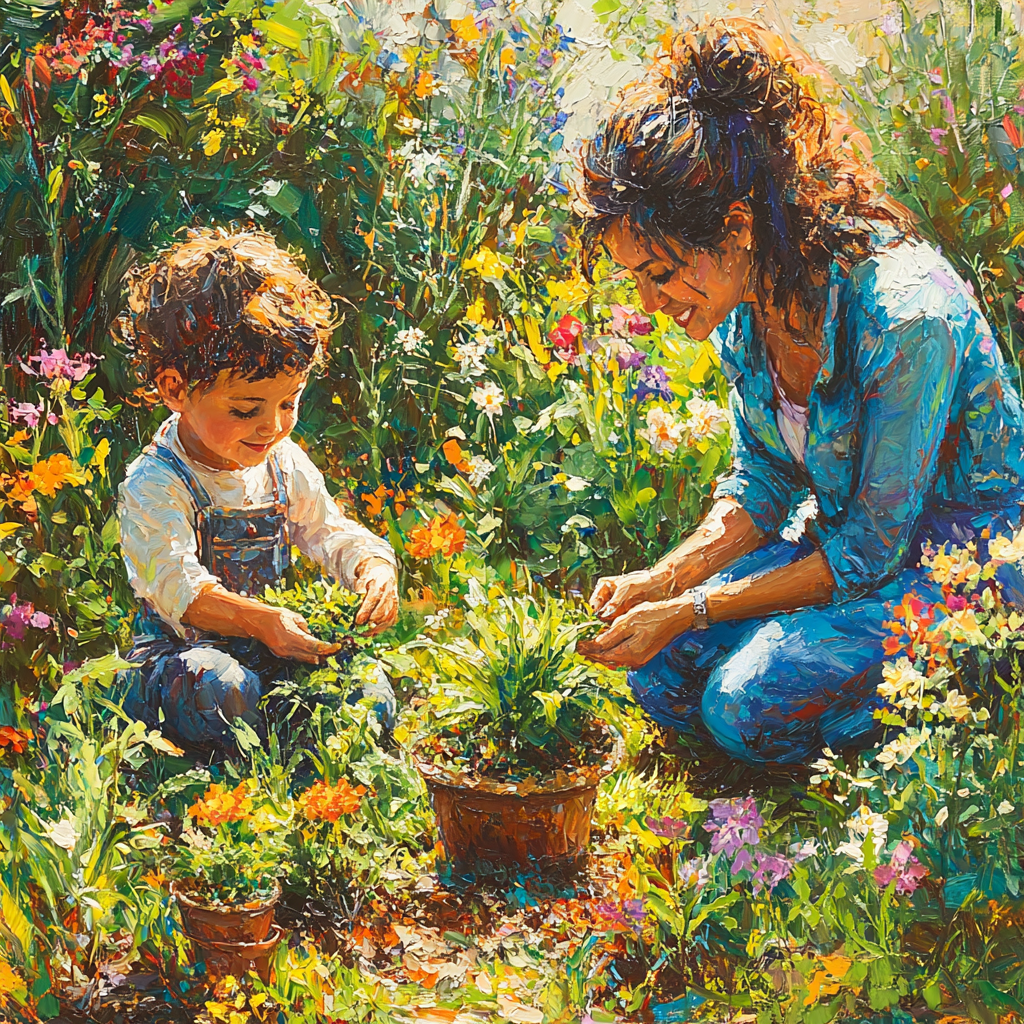 Delightful Connections: A Family Gardening Project Paint By Diamond