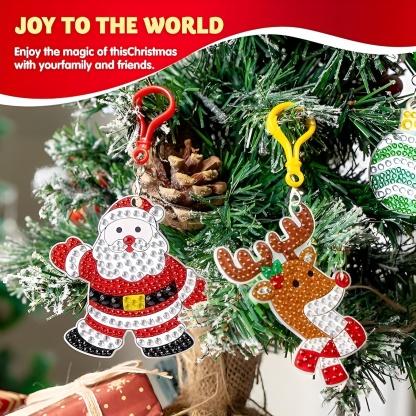 16 Pcs 5D Painting Christmas Diamond Art Ornament Kit