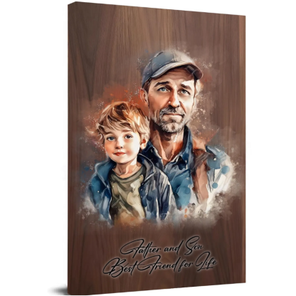 Custom Couple Portrait Wood Wall Art