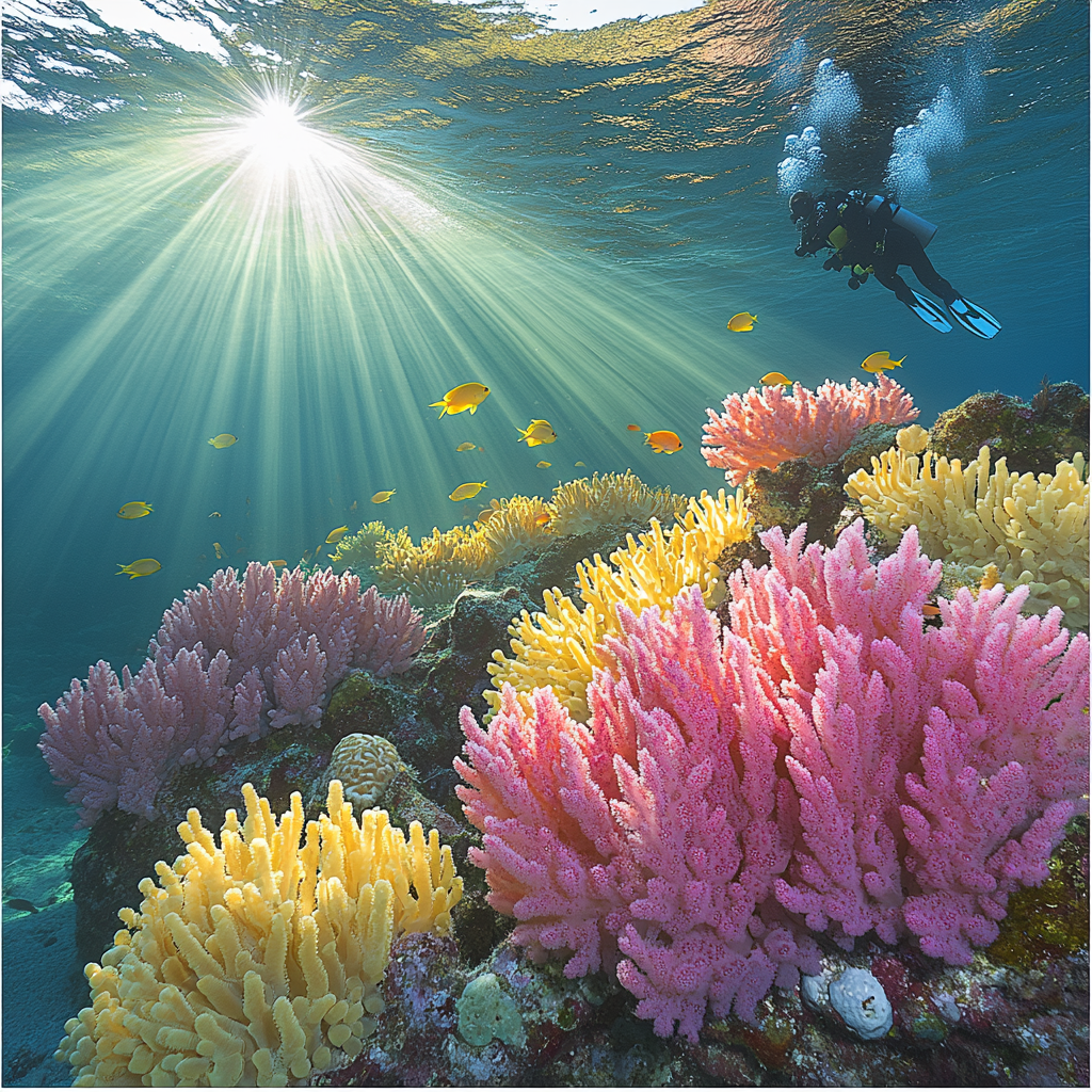 Great Barrier Reef Panorama paint by color