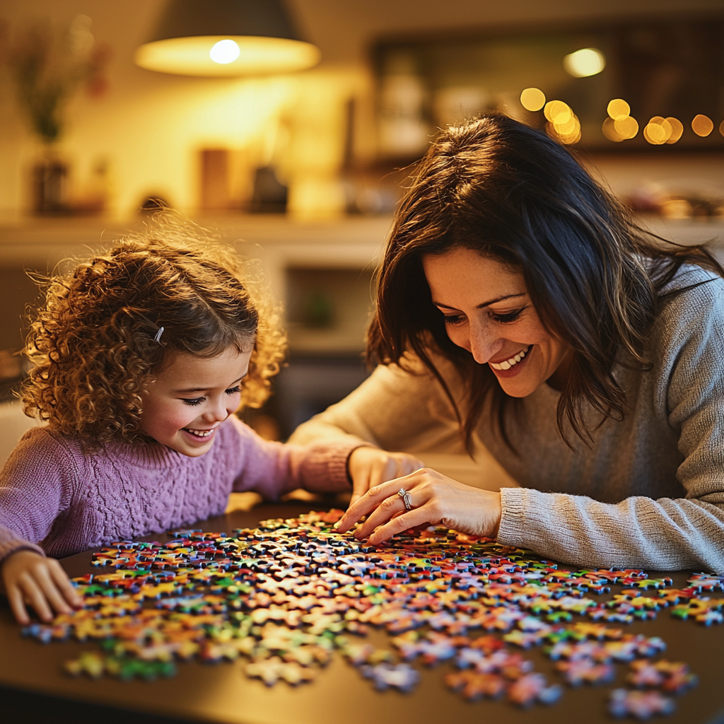 Building Memories: A Family Puzzle Challenge Paint By Color