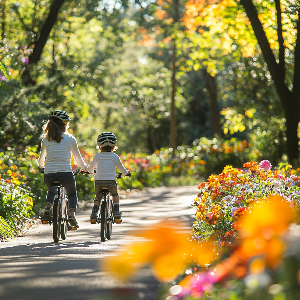 Joyful Journeys: A Family Bike Ride Day Paint By Diamond