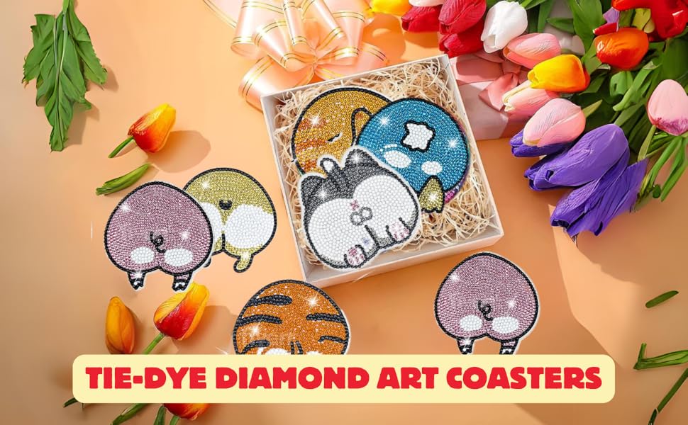 Diamond art coaster animal butt