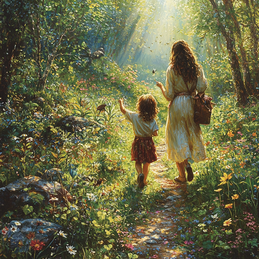 Footprints In Time: A Nature Hike Adventure Paint By Color