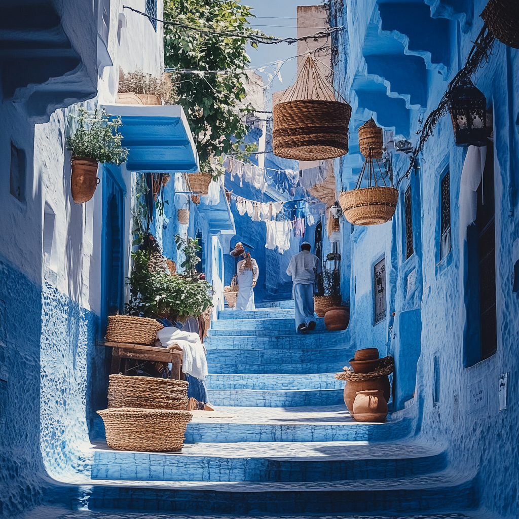 Chefchaouen Blue Medina painting diamond kit
