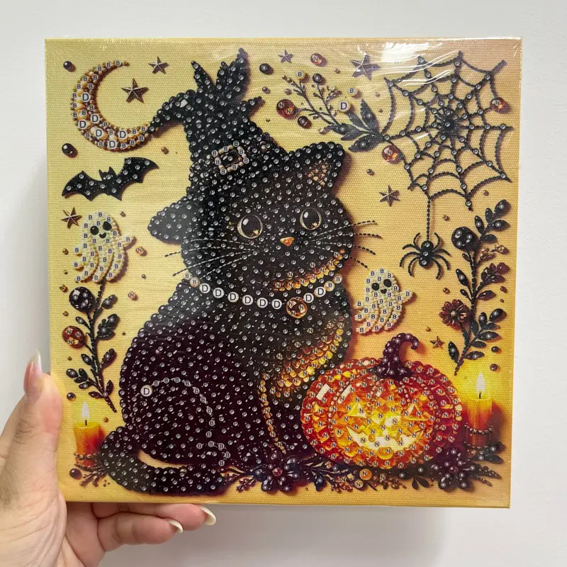 DIY Halloween Paint By Diamond Craft Kit With Artboard And Tools