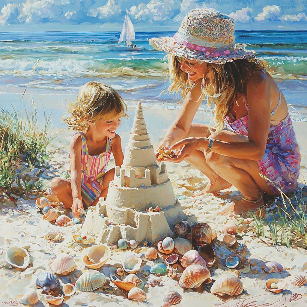 Seashells And Sandcastles: A Day At The Beach Diamonded Painting Kits
