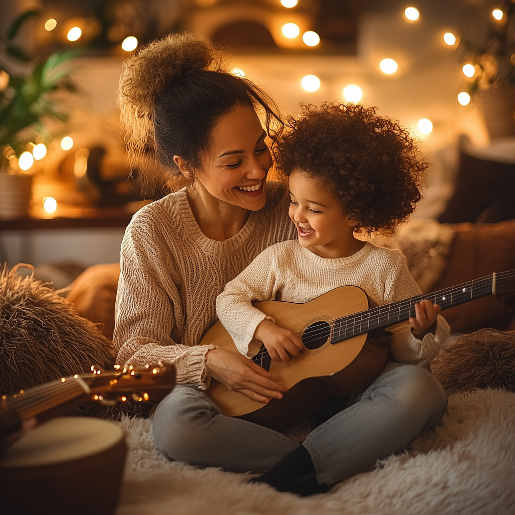 Serenading Moments: A Mother-Child Music Night Diamonded Painting Kits