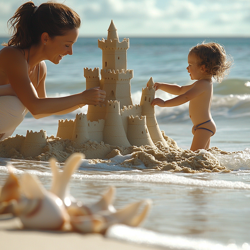 Waves Of Wonder: Building Sandcastles And Memories Together Paint By Diamonds Kits
