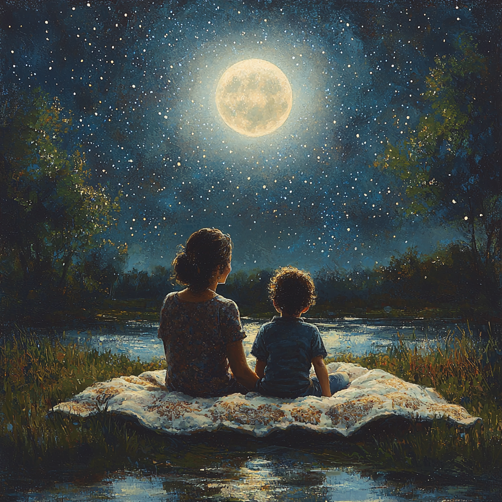Moonlit Tales: Nighttime Adventures Together Paint By Color
