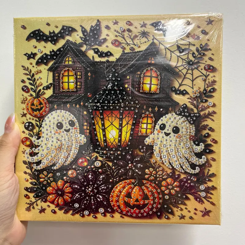 DIY Halloween Paint By Diamond Craft Kit With Artboard And Tools