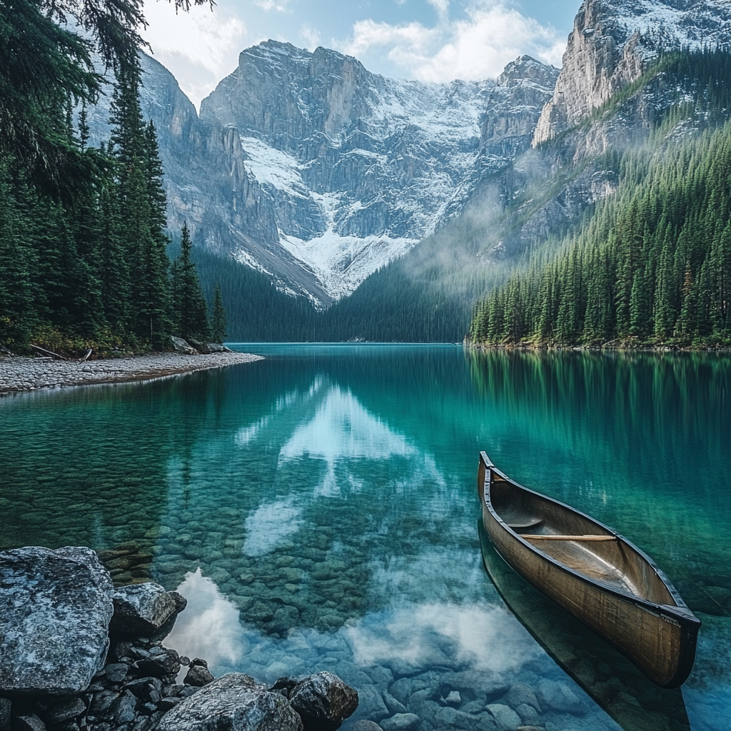 Lake Louise Alpine Reflection Paint by diamonds art