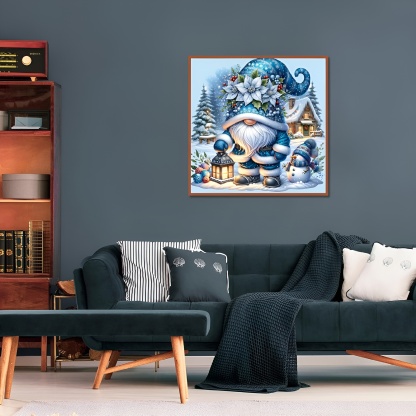 DIY 5D Diamond Art Kit for Adults with Gnome and Snowman Holiday Theme