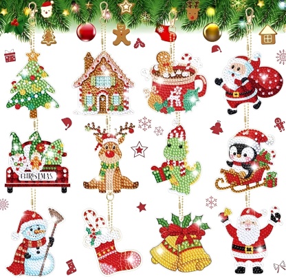 6Pcs Make Your Own GEM Art Keychains