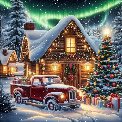 Christmas House Themed Diamond Art Painting Kit