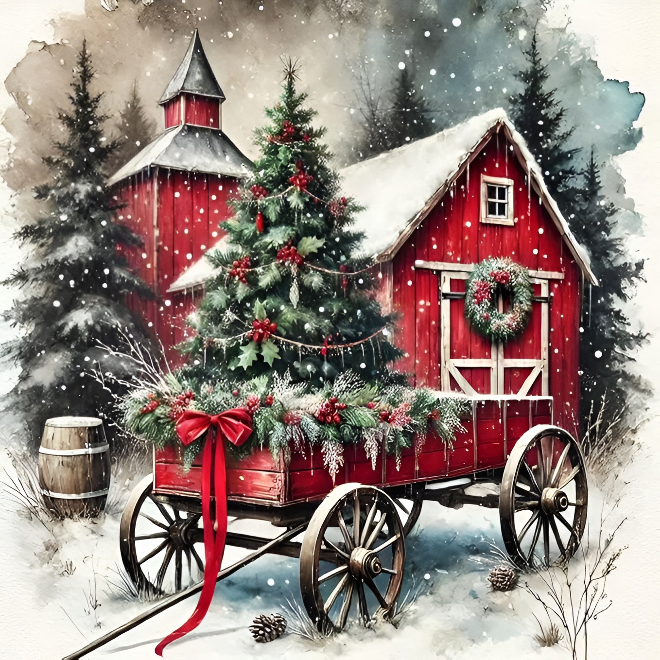 Christmas Winter House Themed Diamond Painting Art Kit