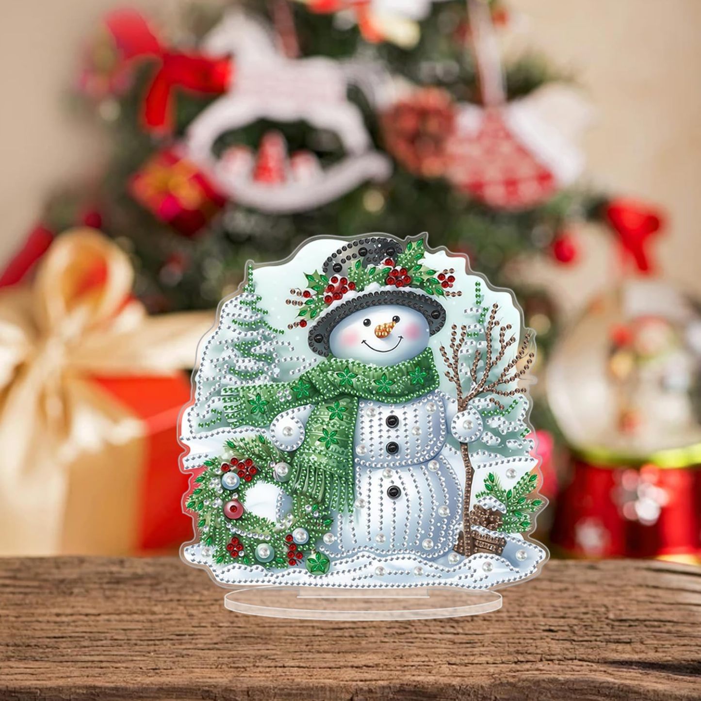 Christmas Snowman Tabletop Diamond Art Kit for Adults
