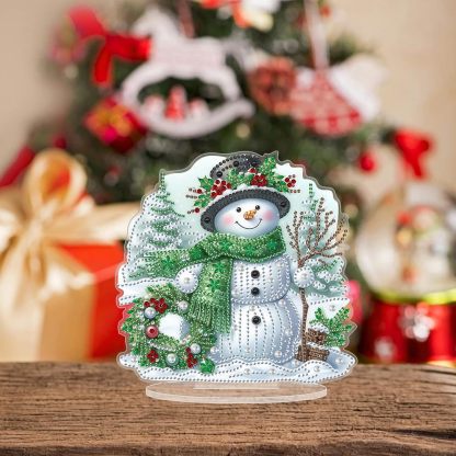 Christmas Snowman Tabletop Diamond Art Kit for Adults