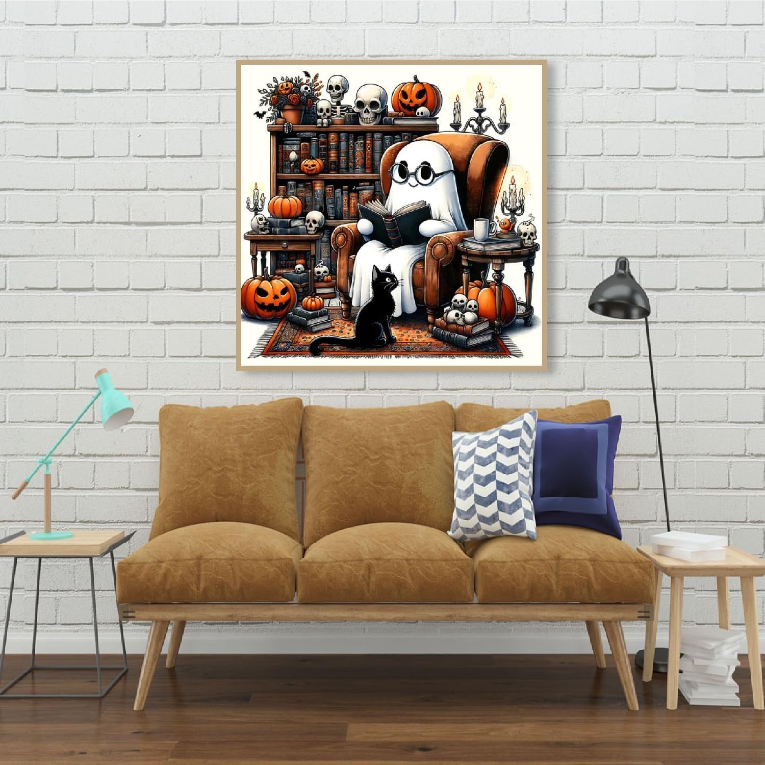 Halloween Library Scene Paint By Diamond Kit 
