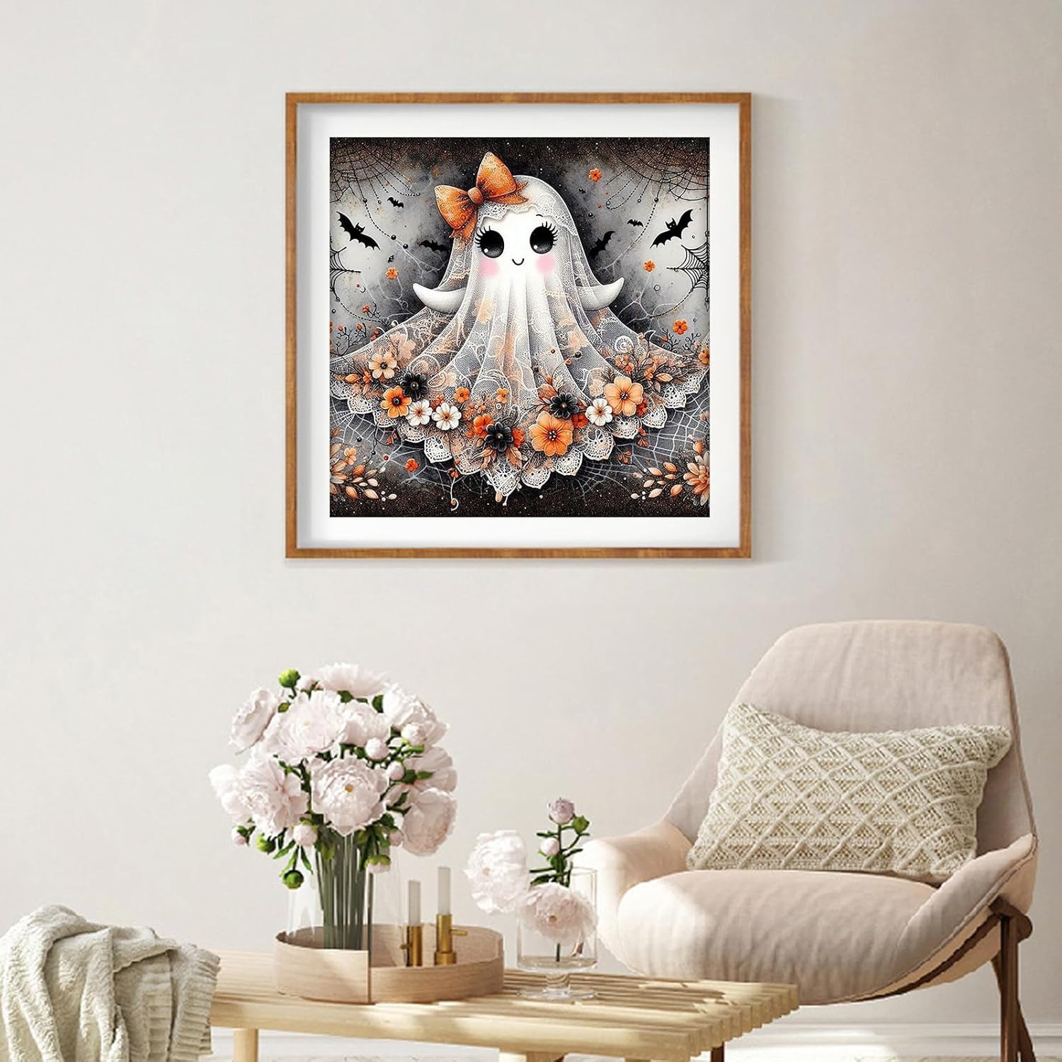 Autumn Moon Night Halloween Wall Decor Paint By Diamonds Kit