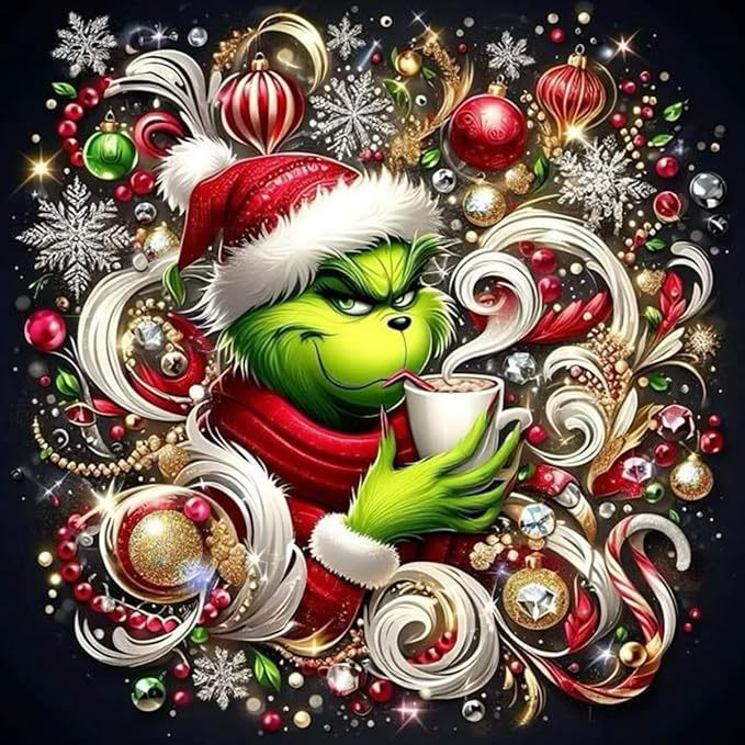 Christmas Grinch Diamond Painting Kit for Adults