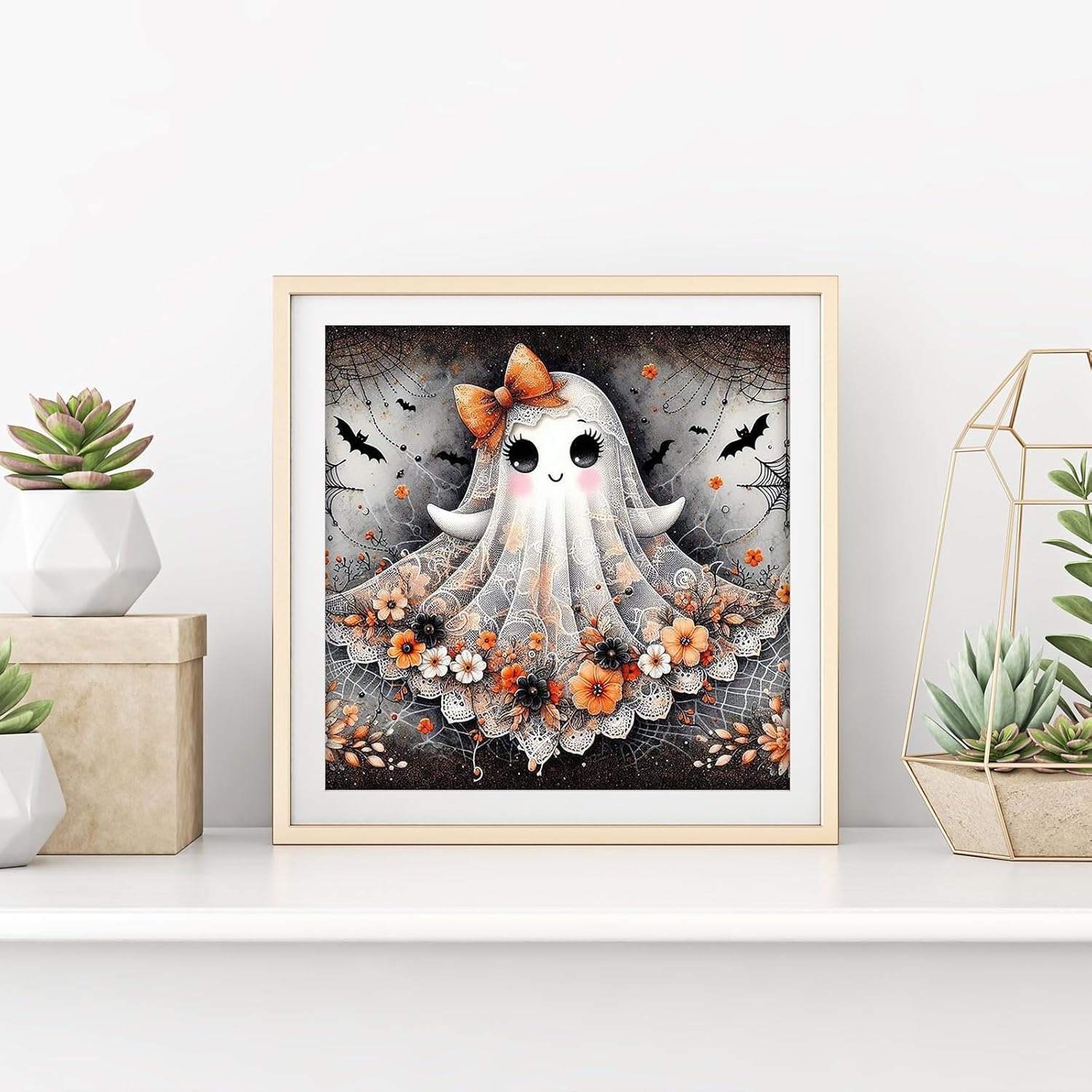 Autumn Moon Night Halloween Wall Decor Paint By Diamonds Kit