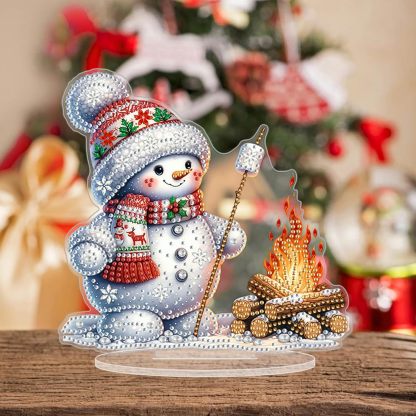 Christmas Snowman Tabletop Diamond Art Kit for Adults